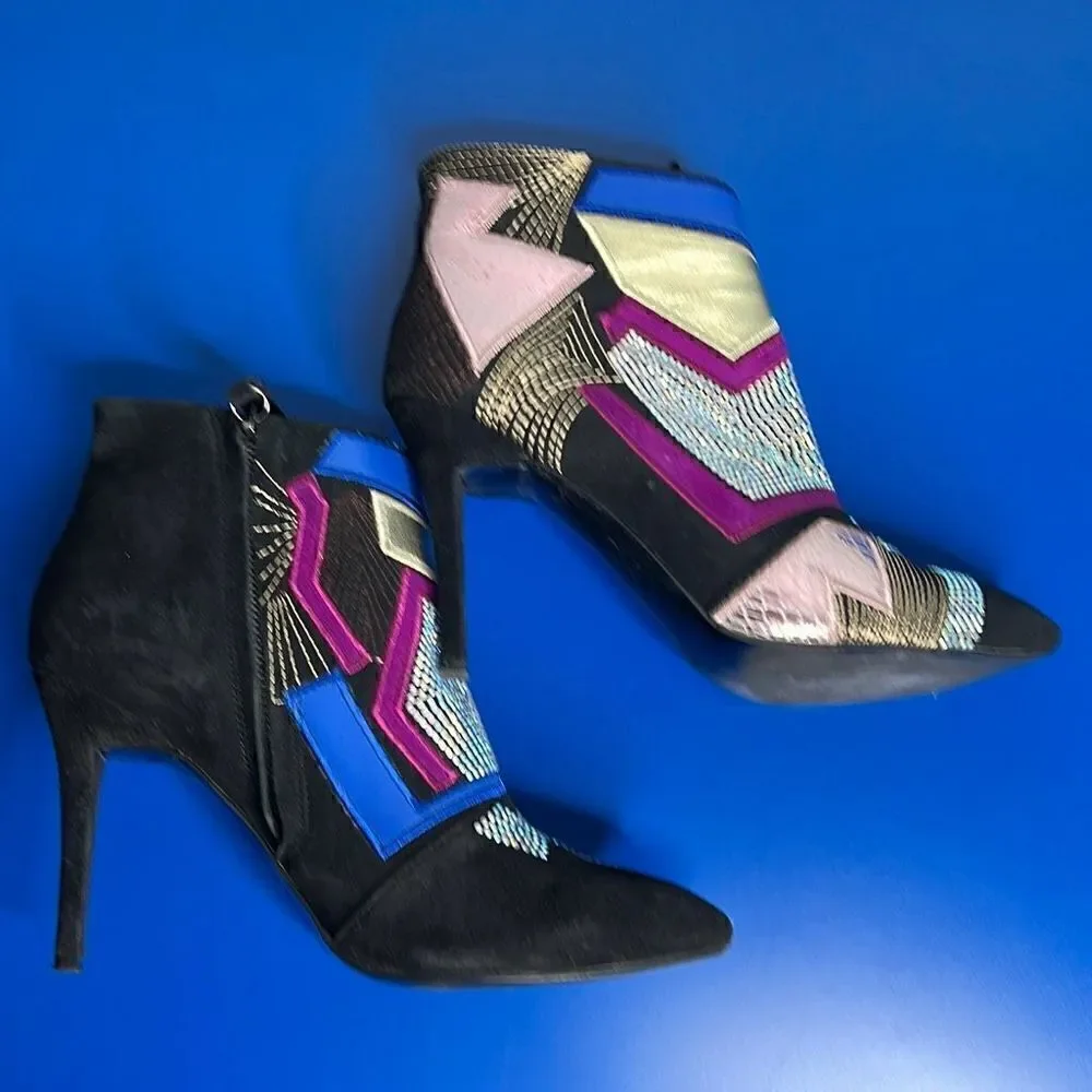 Giuseppe Zanotti Crystals Patchwork Ankle Boots